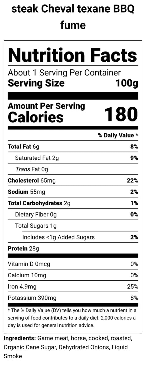 Steak Cheval BBQ Texane Fume 1 kg