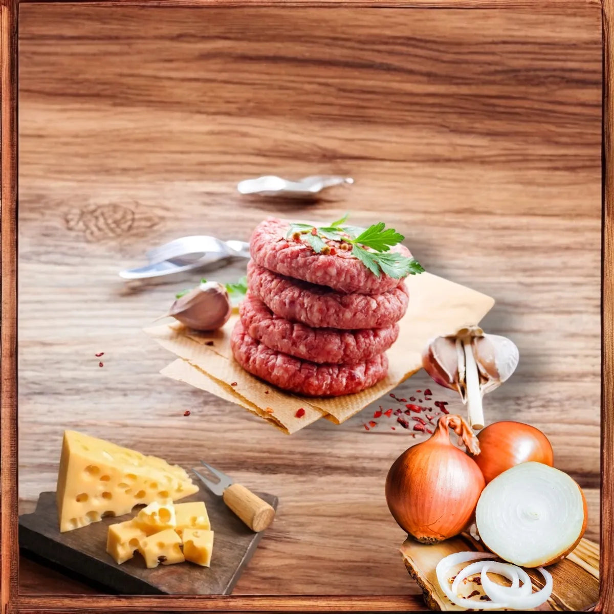 Burguer de Boeuf oignon & fromage suisse