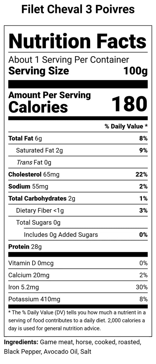 Steak Cheval 3 Poivres 1kg