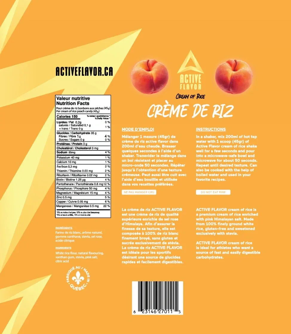 CREME DE RIZ ACTIVE FLAVOR BONBON AUC PÊCHES
