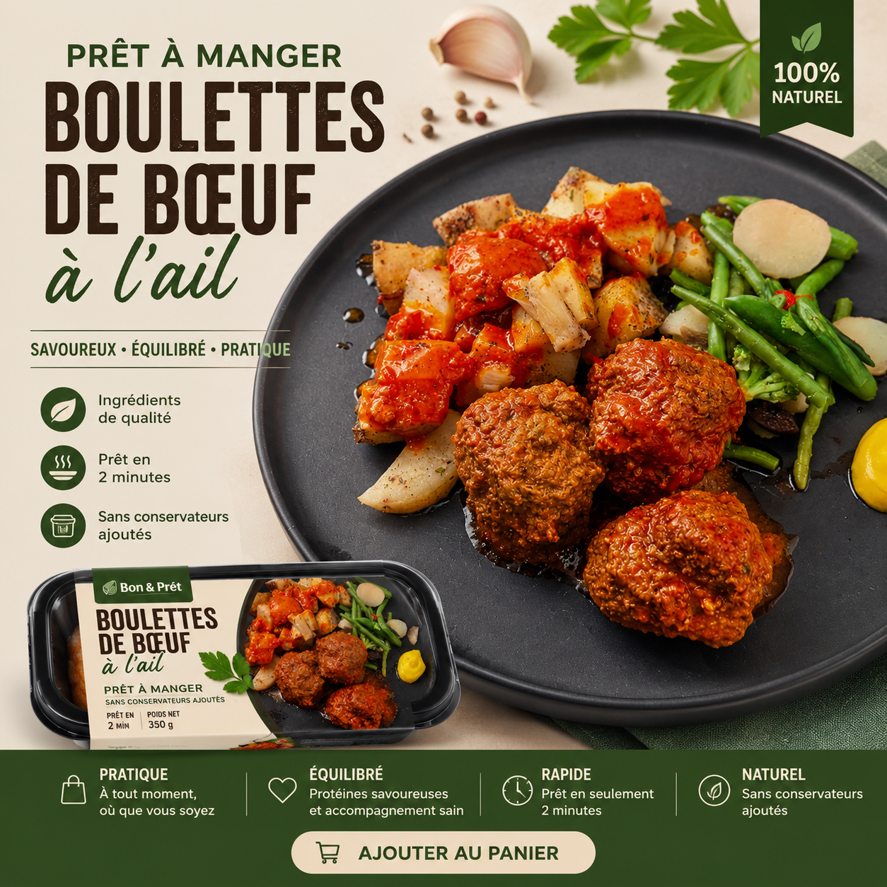 Boulettes de boeuf a lail PRET A MANGER
