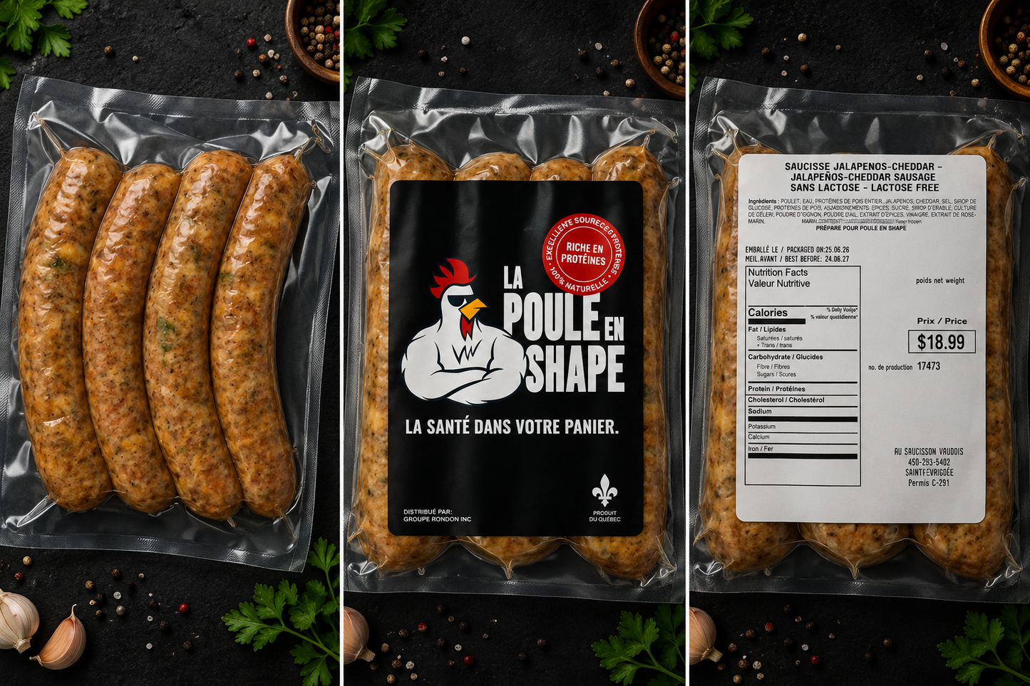 Saucisses de poulet Jalapeño & Cheddar