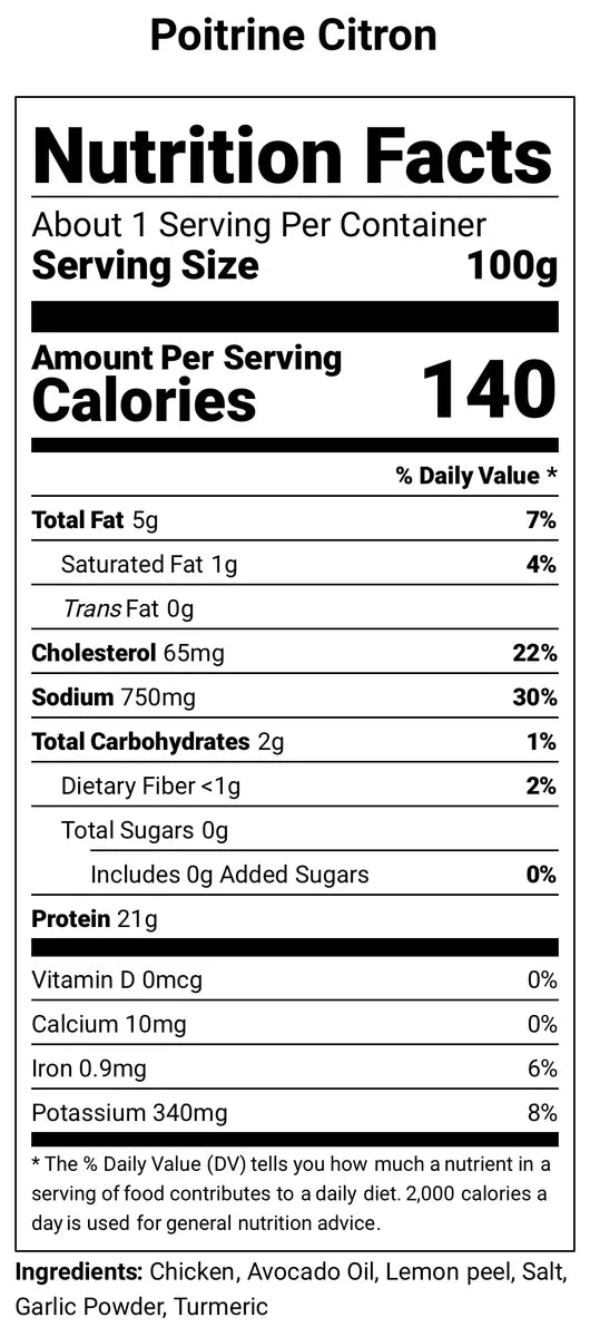 Poitrine de Poulet au Citron ( 1kg )