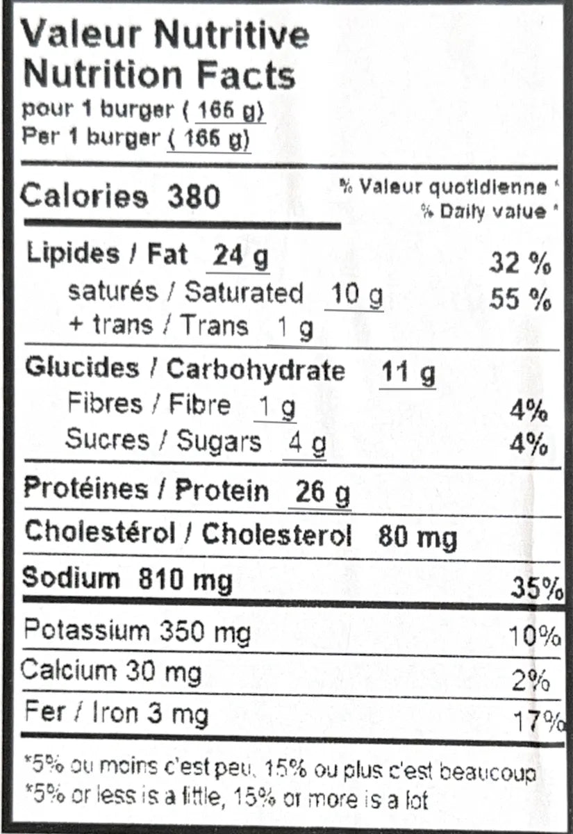 Burguer de Boeuf Bacon & Erable